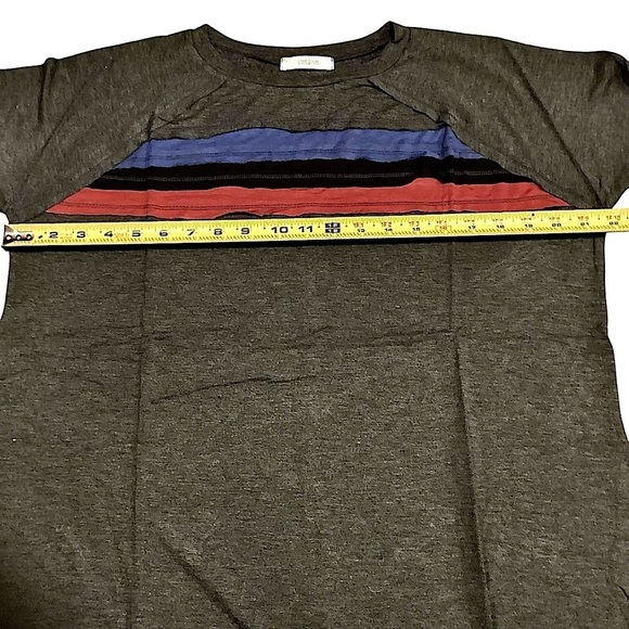 Cherish T-Shirt Dress Color Striped Long Sleeve Charcoal Color New! Select Size - Picture 12 of 16